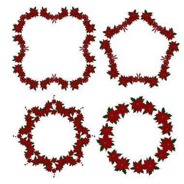 Set collection of festive Christmas wreaths and holiday decorations. Greeting cards, invitations, posters, planners, clipart.. Cozy and cheerful winter illustrations full of seasonal charm and holiday spirit