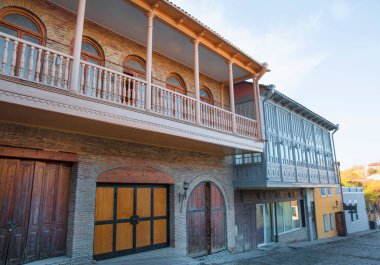 Signagi (Sighnaghi), Gürcistan 'da eski güzel bir balkon ve teras.. 