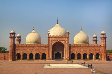 Beautiful Badshahi mosque in Lahore, Punjab, Pakistan. Mughal architecture.  clipart