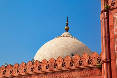 Lahor 'daki Badshahi Camii, yakın plan, Punjab, Pakistan. 