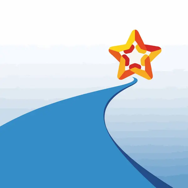 Başarı ve parlak gelecek için temiz bir yol ile yıldızlara ulaşın