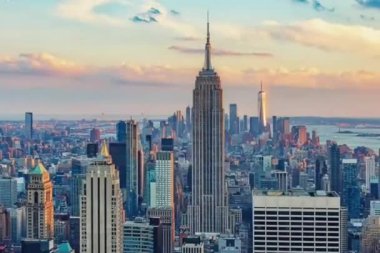 Kentsel Havacılık, New York Skyline, Amerika Birleşik Devletleri, ABD Gökdelenleri, NYC Binaları, Şehir Gündüz Vakti 