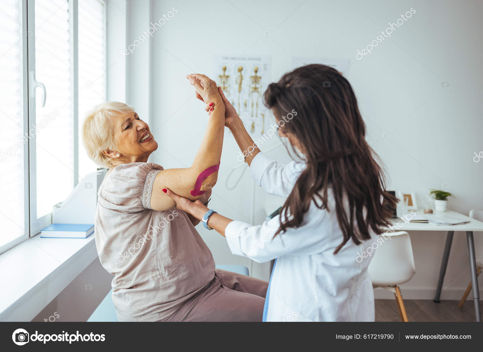 Elbow Treated Tex Tape Therapy Stock Photo 274786898