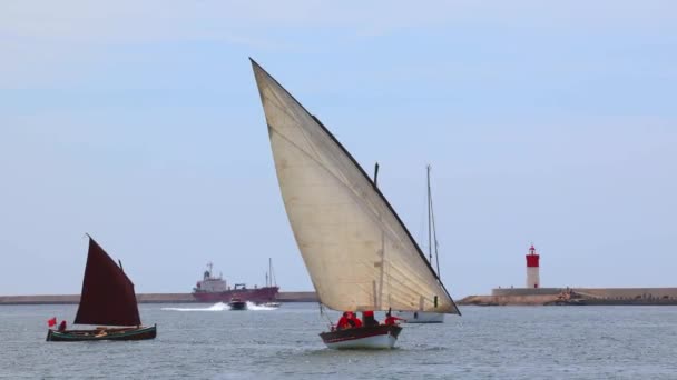 Spanien Cartagena April 2023 Segelwettbewerb Hafen Von Cartagena — Stockvideo