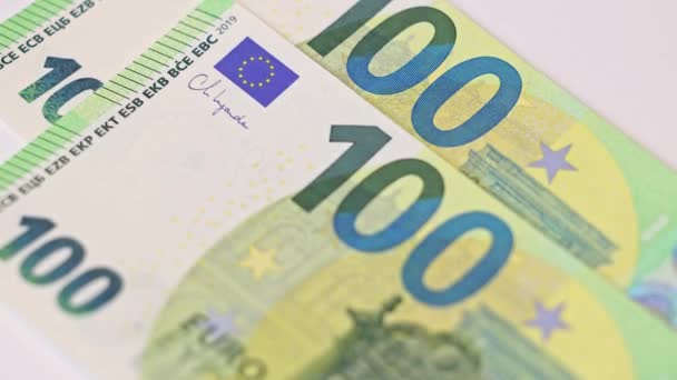 100ユーロ紙幣を数える 100のEu紙幣を数える — ストック動画
