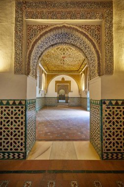 Alcazar Sarayı, Ünlü Endülüs Mimarisi. Sevilla, İspanya - 07 Ocak 2024.
