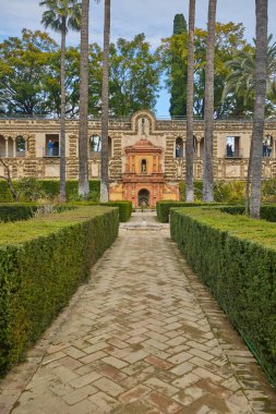 Alcazar Sarayı, Ünlü Endülüs Mimarisi. Sevilla, İspanya - 07 Ocak 2024.