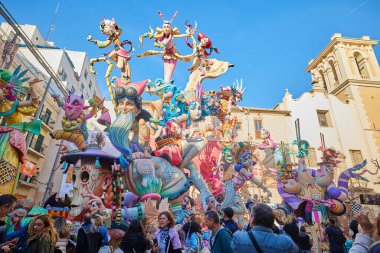 Fallas Festivali 2024 'teki rakam. Valencia, İspanya. 17 Mart 2024.