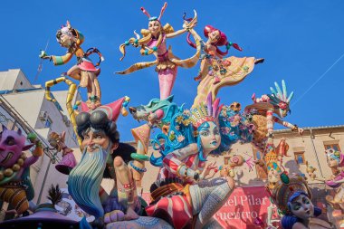 Fallas Festivali 2024 'teki rakam. Valencia, İspanya. 17 Mart 2024.