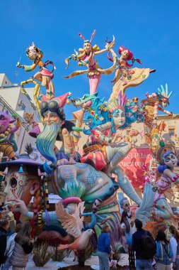 Fallas Festivali 2024 'teki rakam. Valencia, İspanya. 17 Mart 2024.
