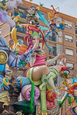 Fallas Festivali 2024 'teki rakam. Valencia, İspanya. 17 Mart 2024.