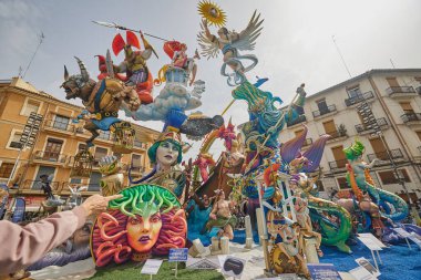 Fallas Festivali 2024 'teki rakam. Valencia, İspanya. 17 Mart 2024.