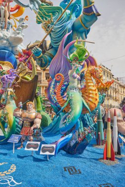 Fallas Festivali 2024 'teki rakam. Valencia, İspanya. 17 Mart 2024.