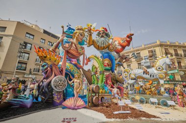 Fallas Festivali 2024 'teki rakam. Valencia, İspanya. 17 Mart 2024.