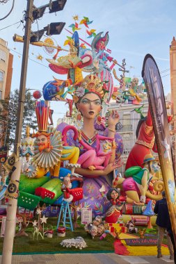 Fallas Festivali 2024 'teki rakam. Valencia, İspanya. 17 Mart 2024.
