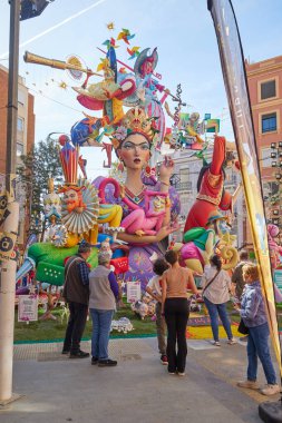Fallas Festivali 2024 'teki rakam. Valencia, İspanya. 17 Mart 2024.