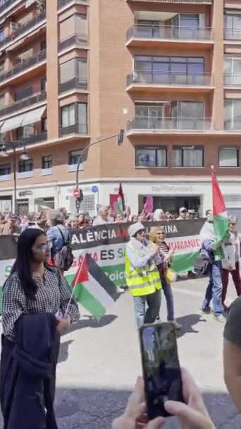 Des Partisans Pro Palestiniens Défilent Dans Centre Ville Valence Valence — Video