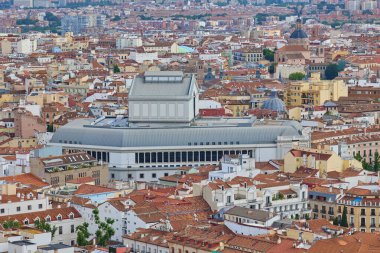 Hotel Riu 'nun çatısından Madrid' in panoramik manzarası. Madrid, İspanya - 12 Haziran 2024.