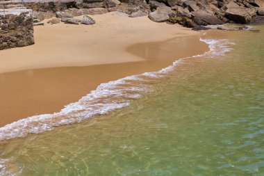 The beach of Ondarreta in San Sebastian, Spain. clipart