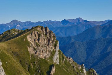 Beautiful view on mountains Peaks of Europe. Picos de Europa, Fuente De - spanish national park. clipart