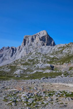 Beautiful view on mountains Peaks of Europe. Picos de Europa, Fuente De - spanish national park. clipart