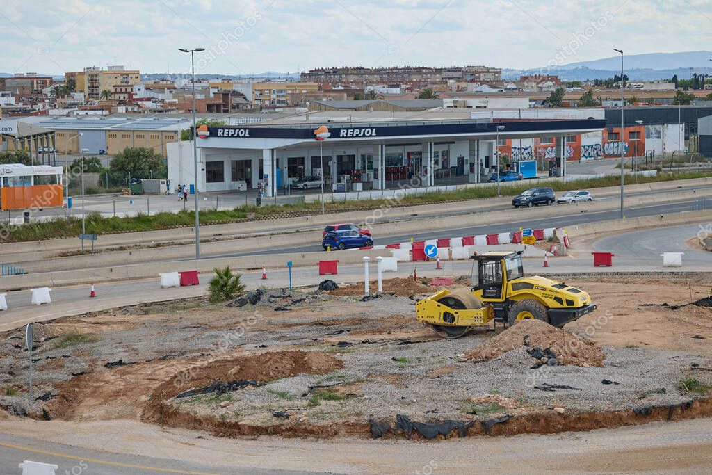 Repsol gas station located next to Valencia airport. Valencia, Spain - May 11, 2025.
