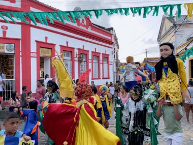 Olinda, Pernambuco, Brezilya - 02 / 08 / 2024 - Brezilya 'daki Olinda Karnavalı' ndan Sahneler