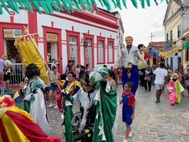 Olinda, Pernambuco, Brezilya - 02 / 08 / 2024 - Brezilya 'daki Olinda Karnavalı' ndan Sahneler