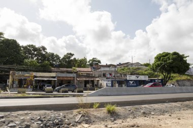 Recife, Pernambuco, Brezilya. - 02.09.2024. Brezilya 'nın Recife şehrinde sorunlu ve fakir bir banliyö bölgesi