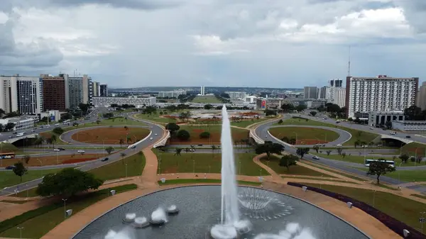 Brasilia Brazílie Března 2023 Letecký Pohled Brasilii Eixo Monumental Ministerstvy Stock Snímky