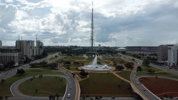 Brasilia Brazílie Března 2023 Letecký Pohled Eixo Monumental Televizní Věž Stock Obrázky