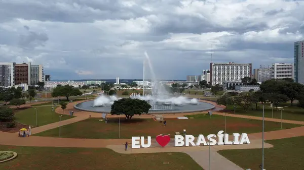 Brasilia Brazílie Března 2023 Letecký Pohled Brasilii Eixo Monumental Brazílie Stock Snímky