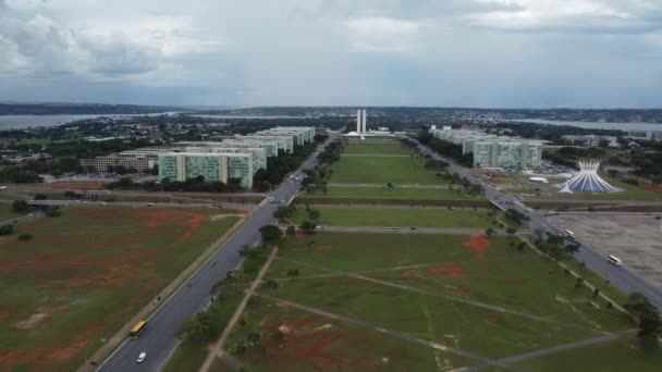 Março 2023 Vista Aérea Eixo Monumental Brasília Distrito Federal Brasil — Vídeo de Stock