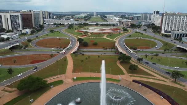 Brasilia Brezilya Mart 2023 Eixo Monumental Hava Görüşü Brasilia Distrito — Stok video