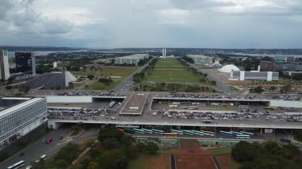 Brasilia Brazilië Maart 2023 Luchtfoto Van Eixo Monumental Brasilia Distrito — Stockvideo