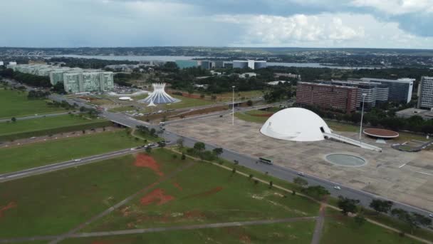 Brasília Brasil Março 2023 Vista Aérea Museo Nacional República Catedral — Vídeo de Stock