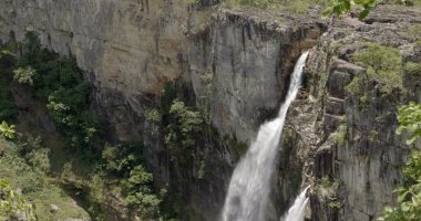 The Saltos do Rio Preto, two stunning waterfalls, known as Saltos, are located in the Chapada dos Veadeiros National Park, in the state of Gois, Brazil. clipart