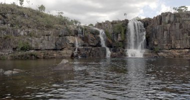 The river Rio dos Couros in the Chapada dos Veadeiros National Park, located in the state of Goias, Brazil clipart