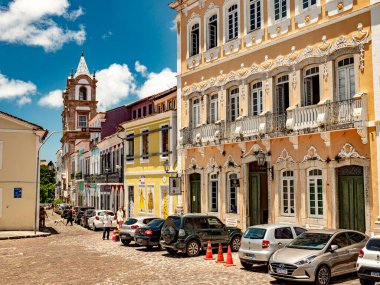 Salvador de Bahia, Brezilya. Rua do Paso 'da renkli mimari