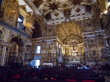 03.02.2025 Salvador de Bahia, Brezilya. San Francisco Kilisesi ve Manastırı 'nın içinde.