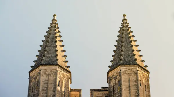 Avignon, Fransa 'daki Palais des Papes Port de Champeaux' da kuleler