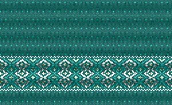Crochet Pattern Vector Cross Stitch Knitting Background Knitted Ethnic Decorative — Stock Vector