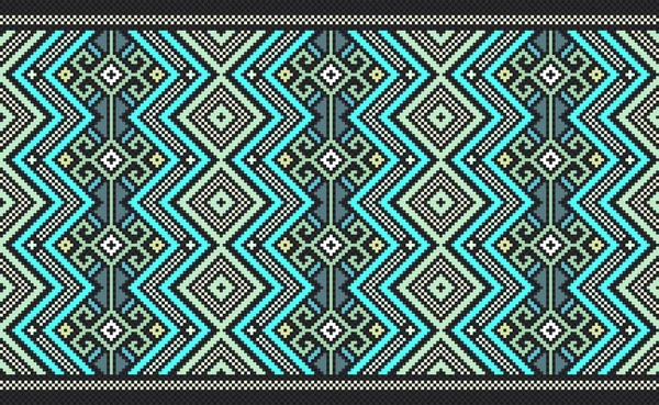 Modèle Ethnique Géométrique Broderie Vectorielle Fond Abstrait Pixel Style Aztèque — Image vectorielle
