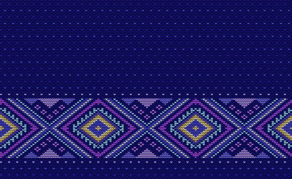 Pixel Motif Ethnique Broderie Vectorielle Fond Géométrique Modèle Élément Géométrique — Image vectorielle