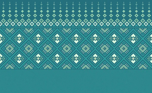 Geometrische Ethnische Muster Vector Stickerei Pixcel Hintergrund Pixel Nahtlose Muster — Stockvektor