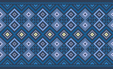 Geometrik etnik model, vektör işlemeli soyut arkaplan, pikselli klasik Navajo tarzı