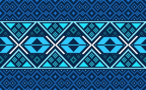 Stickerei Ethnische Muster Vector Geometric Abstrakten Hintergrund Kreuzstich Klassischen Navajo — Stockvektor