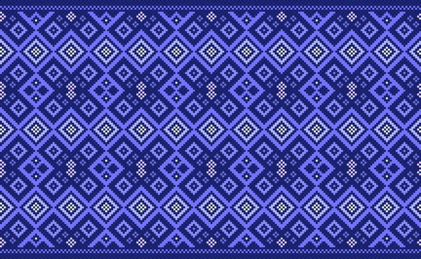 Вишитий Етнічний Візерунок Vector Geometric Aztec Background Cross Stitch Continuous — стоковий вектор