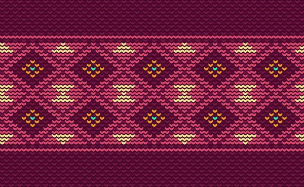 Crochet Patron Point Croix Vectoriel Fond Ornemental Tricot Texture Ethnique — Image vectorielle