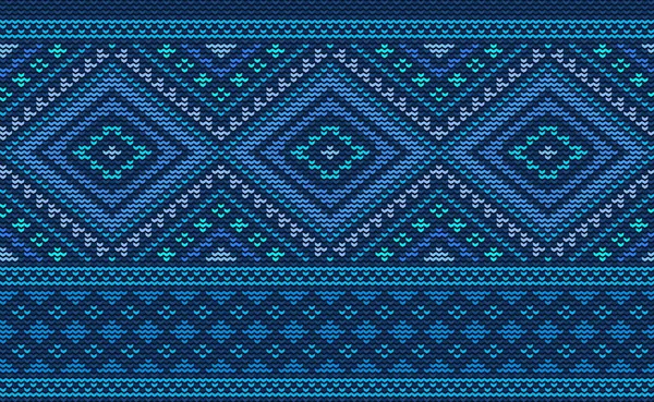 Design Gebreide Patroon Vector Kruissteek Etnische Decoratieve Achtergrond Borduren Textuur — Stockvector
